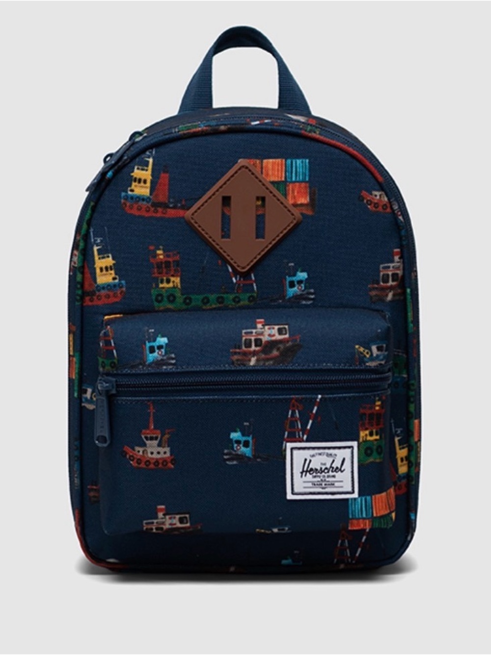 NWT Lunch Bag Herschel Heritage Printed  Tug Boats navy blue back to school